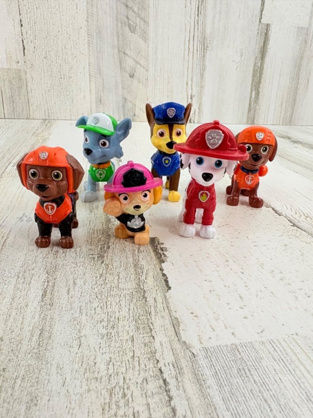 Paw Patrol Figures Lot of 6 Marshall Rocky Chase Zuma Skye